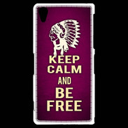 Coque Sony Xperia Z2 Keep Calm and Be Free Rose