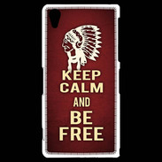 Coque Sony Xperia Z2 Keep Calm and Be Free Rouge