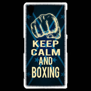 Coque Sony Xperia Z2 Keep Calm and Boxing Bleu
