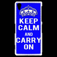 Coque Sony Xperia Z2 Keep Calm and Carry on Bleu