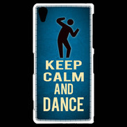 Coque Sony Xperia Z2 Keep Calm and Dance Bleu