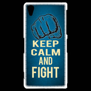 Coque Sony Xperia Z2 Keep Calm and Fight Bleu