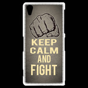 Coque Sony Xperia Z2 Keep Calm and Fight Gris