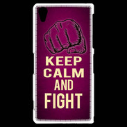 Coque Sony Xperia Z2 Keep Calm and Fight Rose