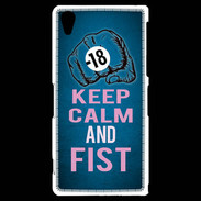 Coque Sony Xperia Z2 Keep Calm and Fist BLeu