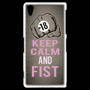 Coque Sony Xperia Z2 Keep Calm and Fist Gris