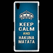 Coque Sony Xperia Z2 Keep Calm and Hakuna Matata Bleu