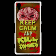 Coque Sony Xperia Z2 Keep Calm and Kill Zombies Orange