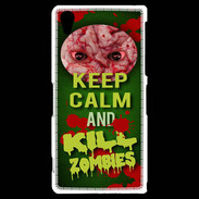 Coque Sony Xperia Z2 Keep Calm and Kill Zombies Vert