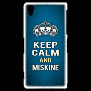 Coque Sony Xperia Z2 Keep Calm and Miskine Bleu