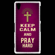 Coque Sony Xperia Z2 Keep Calm and Pray Christian Rose