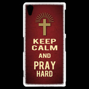 Coque Sony Xperia Z2 Keep Calm and Pray Christian Rouge