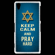 Coque Sony Xperia Z2 Keep Calm and Pray jewish BLeu