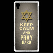 Coque Sony Xperia Z2 Keep Calm and Pray jewish Gris