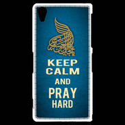 Coque Sony Xperia Z2 Keep Calm and Pray Muslim Bleu