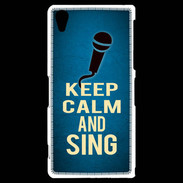 Coque Sony Xperia Z2 Keep Calm and Sing Bleu