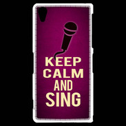 Coque Sony Xperia Z2 Keep Calm and Sing Rose