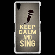 Coque Sony Xperia Z2 Keep Calm and Sing Gris