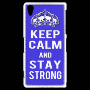 Coque Sony Xperia Z2 Keep Calm and Stay strong Bleu