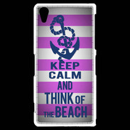 Coque Sony Xperia Z2 Keep Calm and Think Beach Rose