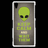 Coque Sony Xperia Z2 Keep Calm and Wait Alien Gris