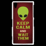 Coque Sony Xperia Z2 Keep Calm and Wait Alien Rouge