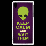 Coque Sony Xperia Z2 Keep Calm and Wait Alien Violet