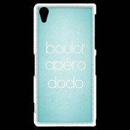 Coque Sony Xperia Z2 Boulot Apéro Dodo Turquoise ZG