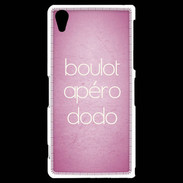 Coque Sony Xperia Z2 Boulot Apéro Dodo Rose ZG