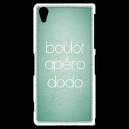 Coque Sony Xperia Z2 Boulot Apéro Dodo Vert ZG