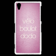 Coque Sony Xperia Z2 Vélo Boulot Dodo Rose ZG