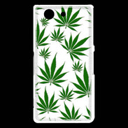 Coque Sony Xperia Z3 Compact Feuille de cannabis sur fond blanc