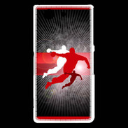 Coque Sony Xperia Z3 Compact Illustration Handball en noir et rouge