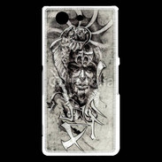 Coque Sony Xperia Z3 Compact Visage de guerrier en dessin 52