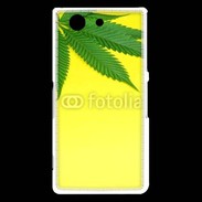 Coque Sony Xperia Z3 Compact Feuille de cannabis sur fond jaune 2
