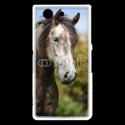 Coque Sony Xperia Z3 Compact Portrait cheval arabe gris 1
