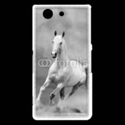 Coque Sony Xperia Z3 Compact Cheval en noir et blanc 55