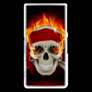 Coque Sony Xperia Z3 Compact Tête de mort en flamme