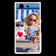 Coque Sony Xperia Z3 Compact Petite fille avec bonhomme de neige a la plage