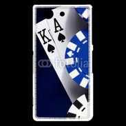 Coque Sony Xperia Z3 Compact Poker bleu et noir 2
