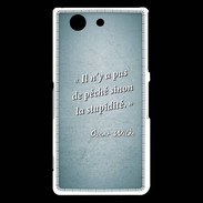 Coque Sony Xperia Z3 Compact Pêché stupidité Turquoise Citation Oscar Wilde