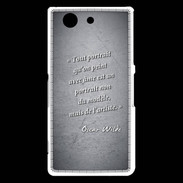 Coque Sony Xperia Z3 Compact Portrait Ame Noir Citation Oscar Wilde
