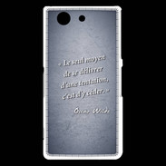 Coque Sony Xperia Z3 Compact Tentation Bleu Citation Oscar Wilde