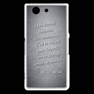 Coque Sony Xperia Z3 Compact Toujours amoureux Noir Citation Oscar Wilde