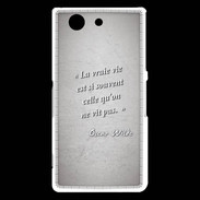 Coque Sony Xperia Z3 Compact Vrai vie Gris Citation Oscar Wilde