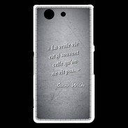 Coque Sony Xperia Z3 Compact Vrai vie Noir Citation Oscar Wilde
