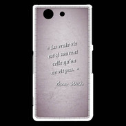 Coque Sony Xperia Z3 Compact Vrai vie Rose Citation Oscar Wilde