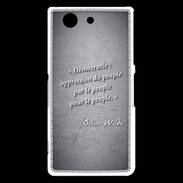Coque Sony Xperia Z3 Compact Démocratie Noir Citation Oscar Wilde