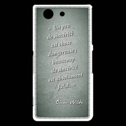 Coque Sony Xperia Z3 Compact Sincérité fatale Vert Citation Oscar Wilde