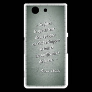 Coque Sony Xperia Z3 Compact Spectateur Vert Citation Oscar Wilde